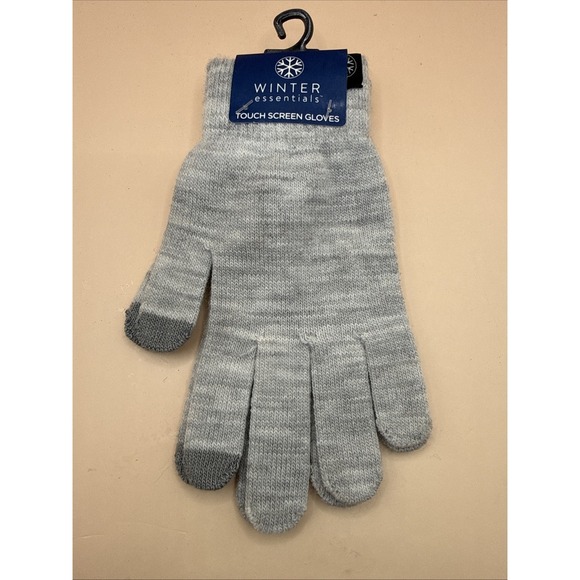 Winter Essentials Accessories - Winter Essentials Touch Screen Grey Gray Gloves One Size Unisex‎ Texting New